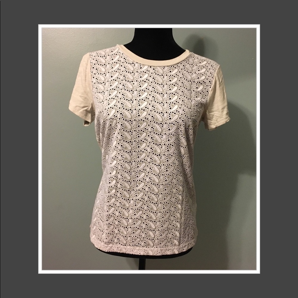J. Crew lace tee
